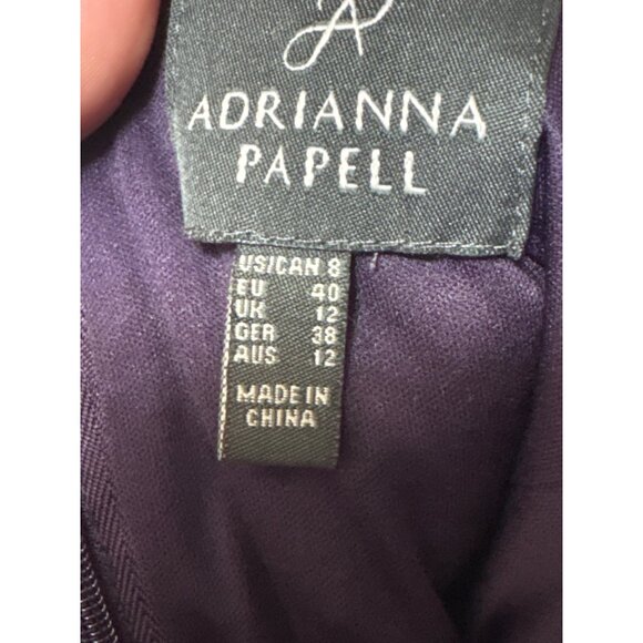 Adrianna Papell Purple Floral Lace Sheath Dress Size 8 - Picture 4 of 4